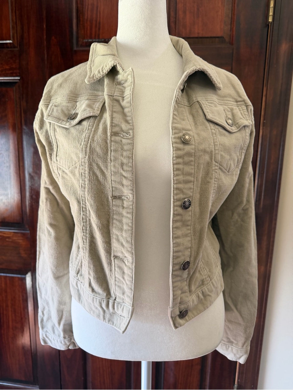 Forever 21 Light Beige Corduroy Jean Jacket